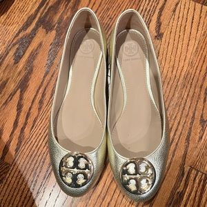 Tory Burch ballet flats gold leather size 7.5